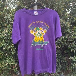Vintage New Orleans Mardi Gras Purple t-Shirt USA Made Large Unisex